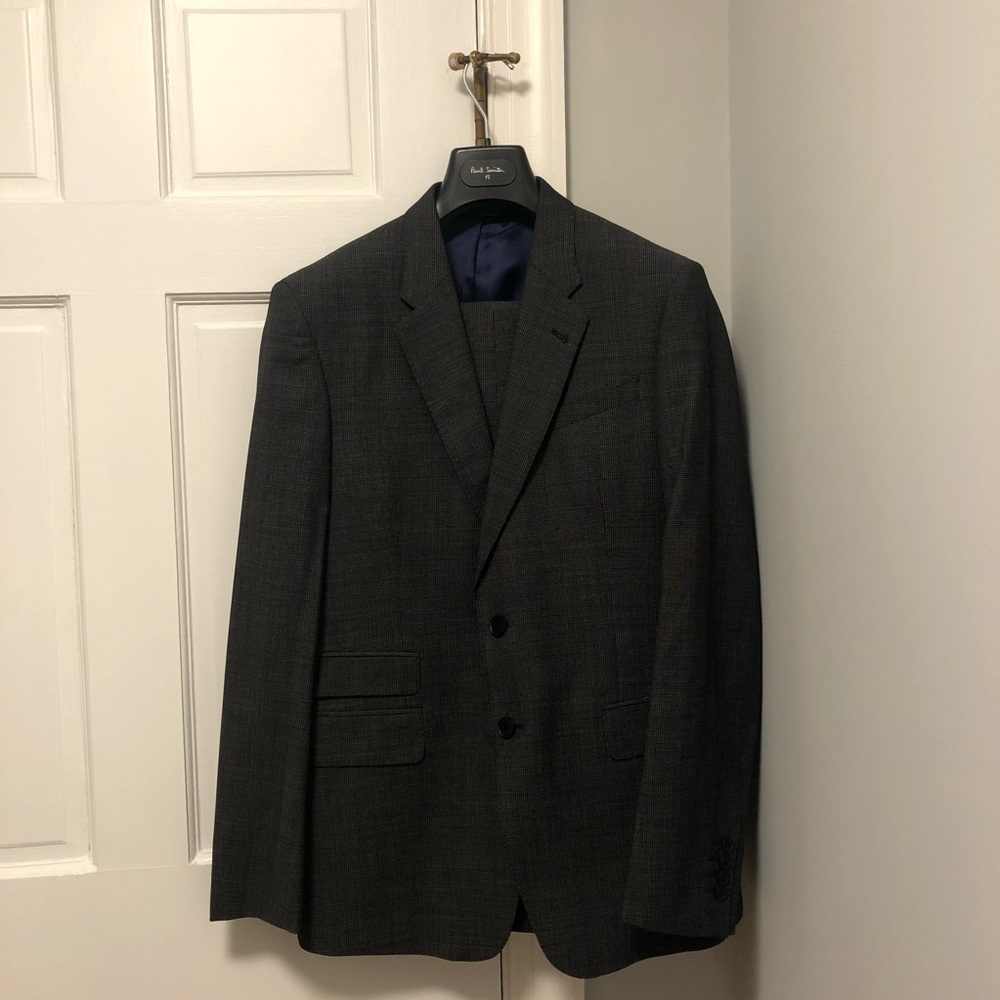 Paul Smith Byard Grey Checkered Pattern Suit